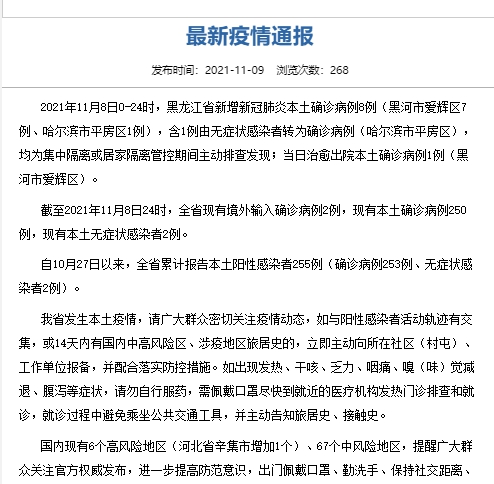 黑龙江新增本土确诊11例︰(黑龙江新增本土确诊4例!)-第2张图片