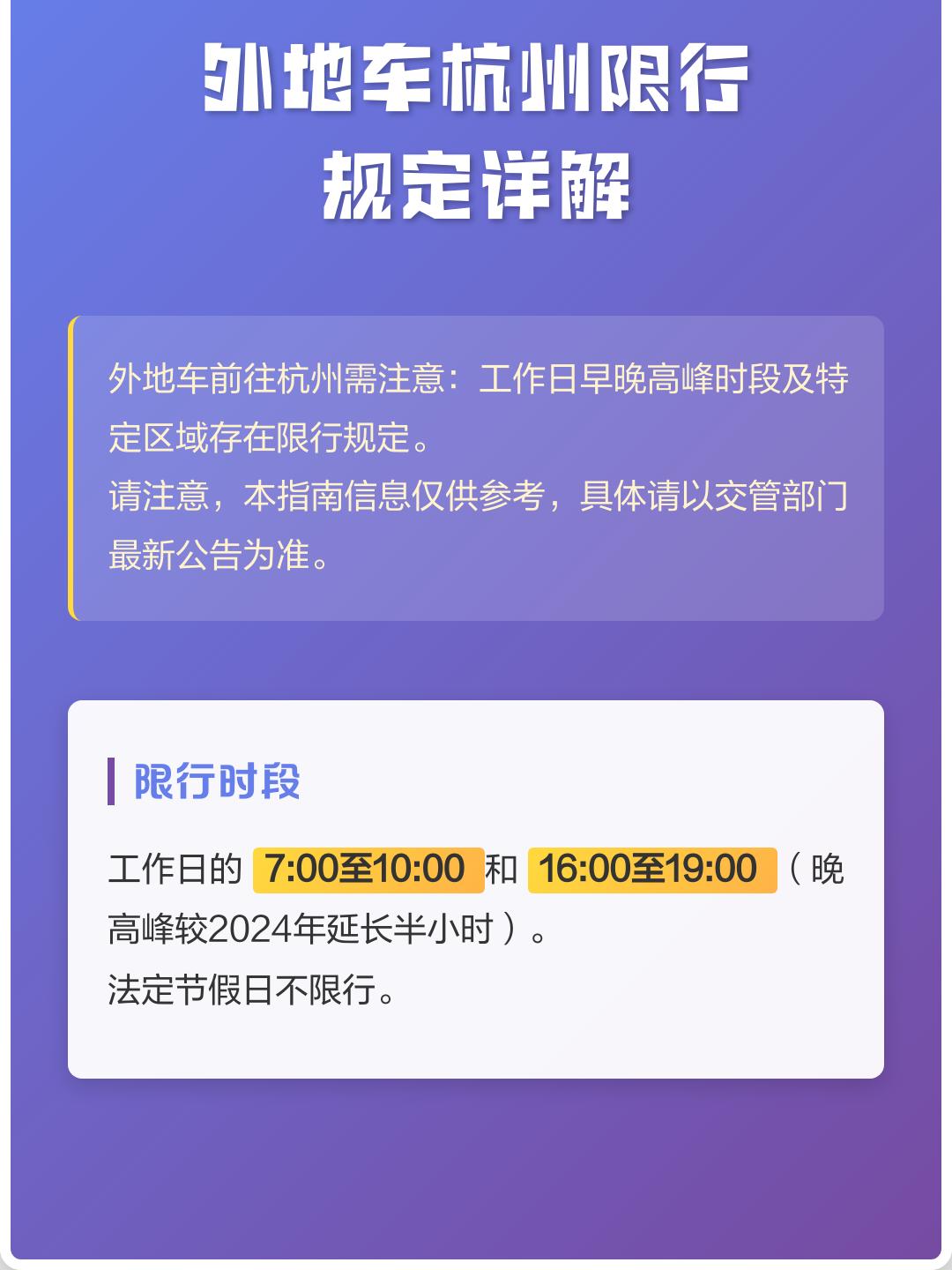 杭州限行〃杭州限行几点结束-第1张图片